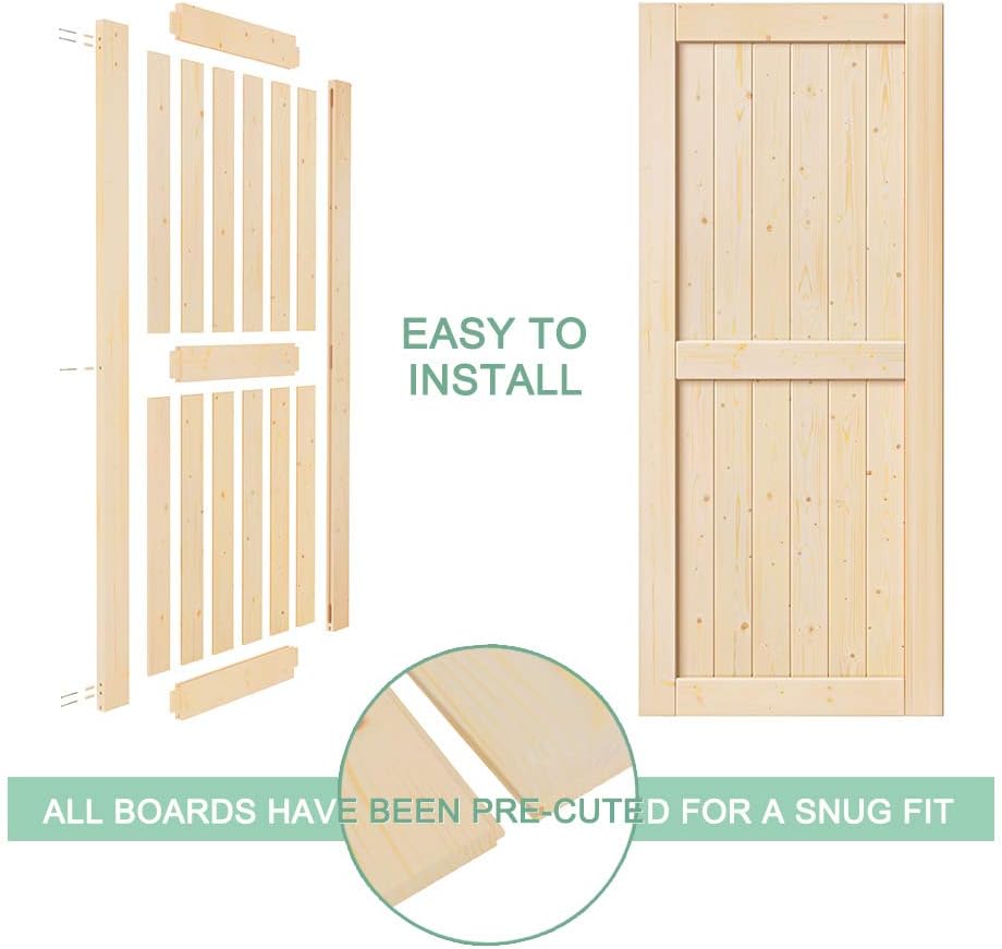 ROYMELO 36 x 84 inch Unfinished Sliding Barn Wood Door Slab