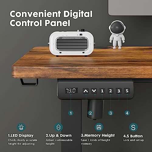 Standing Desk, Adjustable Height Electric Sit Stand Up Down Computer Table
