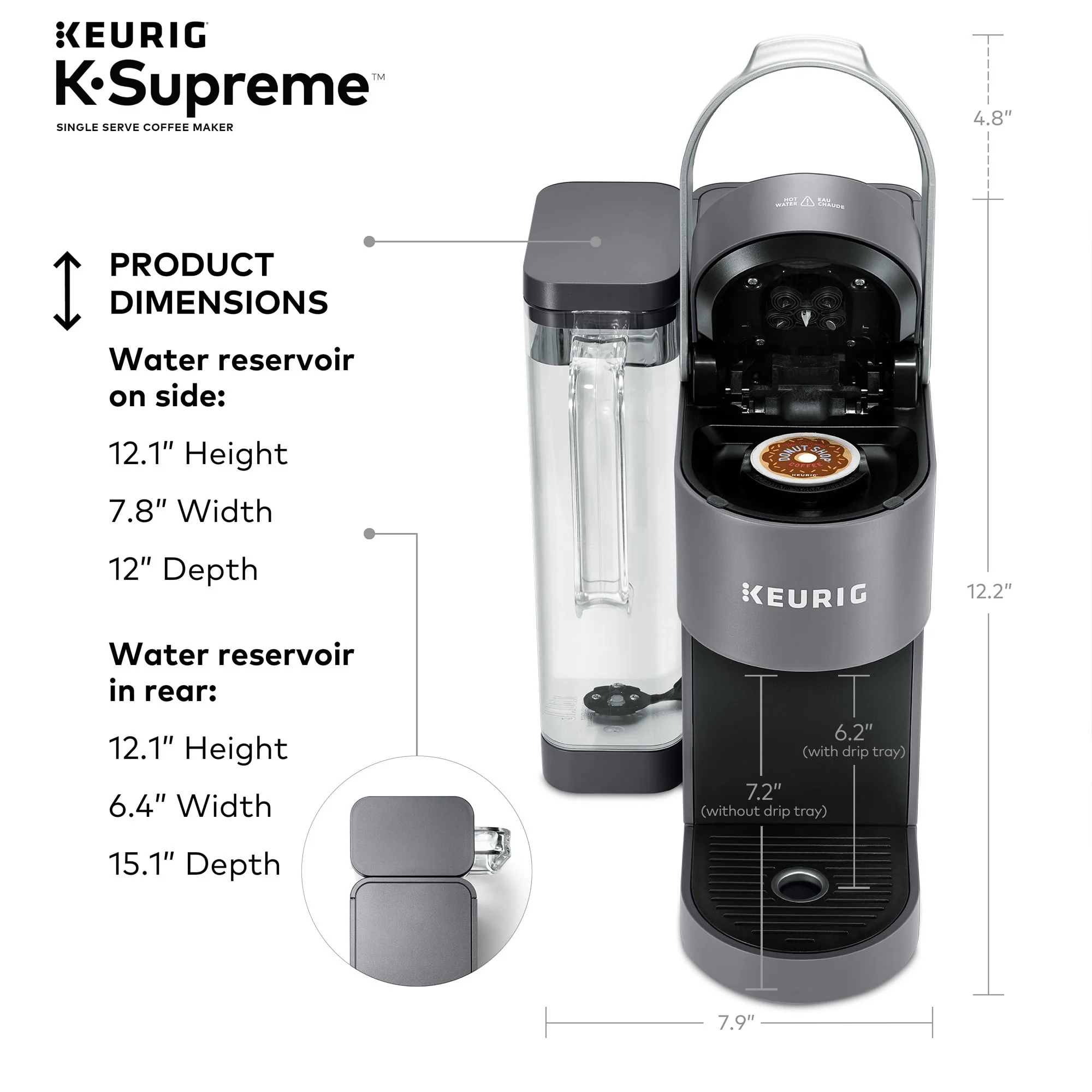 Keurig K-Supreme Single-Serve K-Cup Pod Coffee Maker, Black