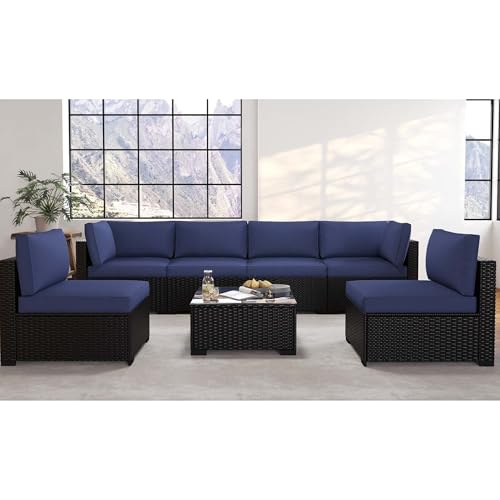 KIGOTY Patio Furniture Set 7 Pieces Conversation Sets, Outdoor Sectional Sofa