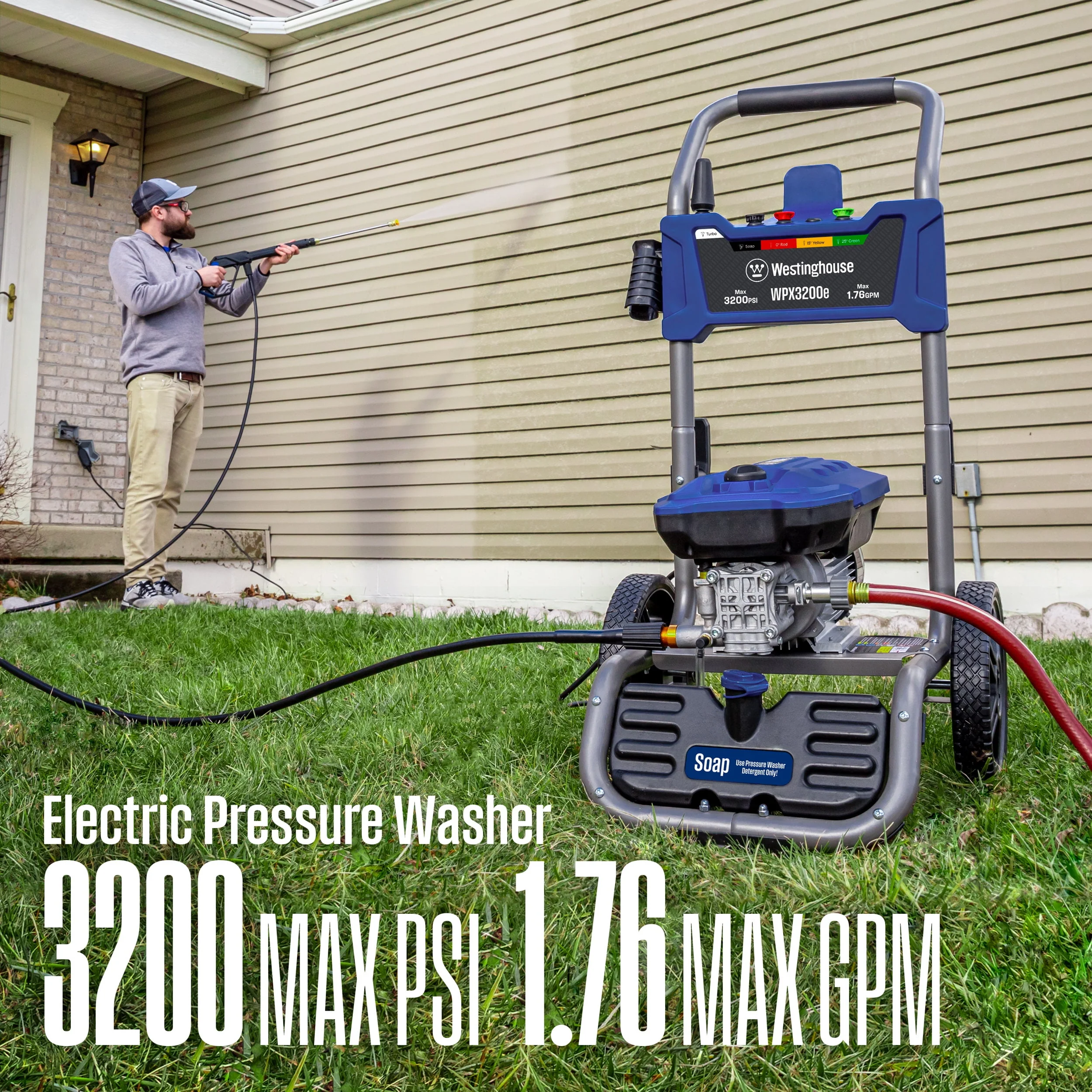 Westinghouse Electric Pressure Washer 2500-PSI, 1.76-GPM, Soap Tank, 5 Nozzles