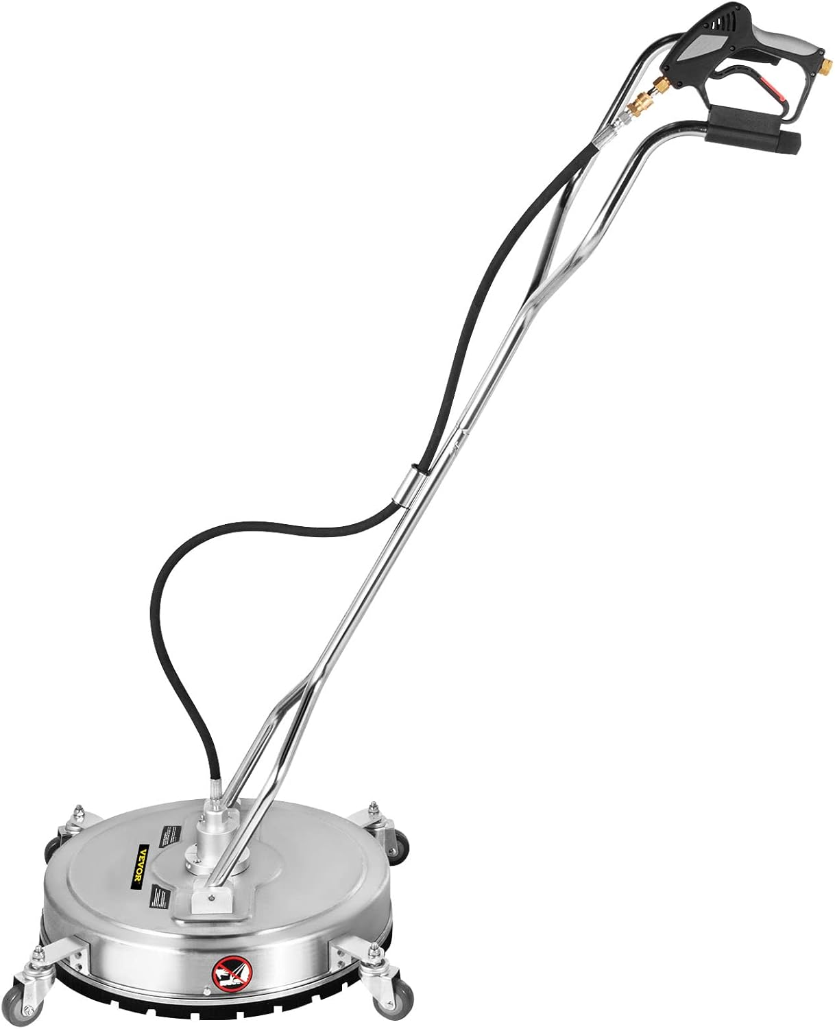 VEVOR Pressure Surface Cleaner, 18", 4000 PSI High-Pressure Washer with 1/4" Quick Connector, Dual Rotary Arms, and Castors