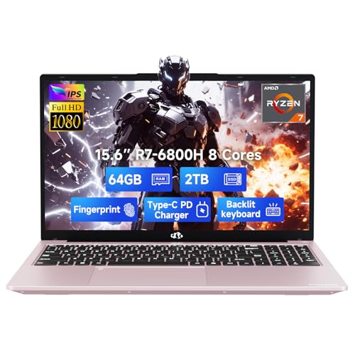 NIMO 15.6" IPS FHD-Gaming-Laptop, 8 Cores AMD Ryzen 7 6800H 32GB DDR5 RAM 2TB SSD (Beat i7-12700H