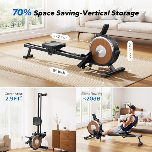 MERACH Rowing Machines for Home, Magnetic Rowing Machine with 16 Levels, Rower Machine of Quiet Resistance