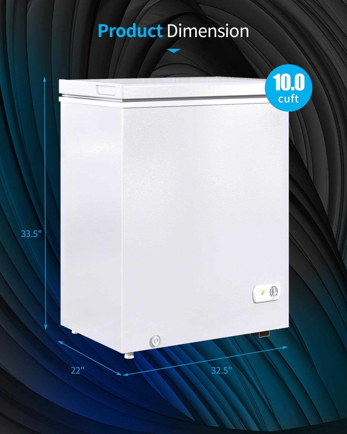 10.0 Cu.Ft Chest Freezer,Deep Freezer with Removable Basket,Compact Freezer with Top Open Door, Adjustable Temperature