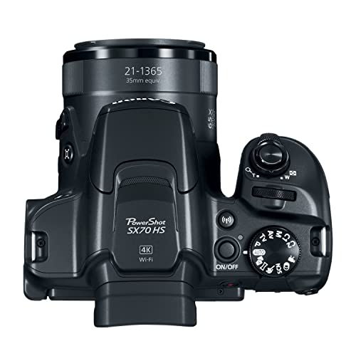 Canon Powershot SX70 20.3MP Digital Camera 65x Optical Zoom Lens 4K Video 3-inch LCD Tilt Screen (Black)
