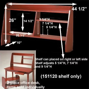Computer Desk Shelf Cherry Stain Hardwood 44"W | Renovator's Supply