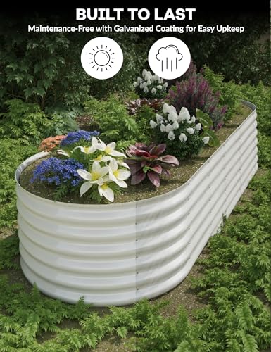 10x4x1.5ft Raised Garden Bed,Galvanized Raised Planter Boxes Outdoor with Easy Assembly, Large Garden Bed for Vegetables, Fruits, Flower