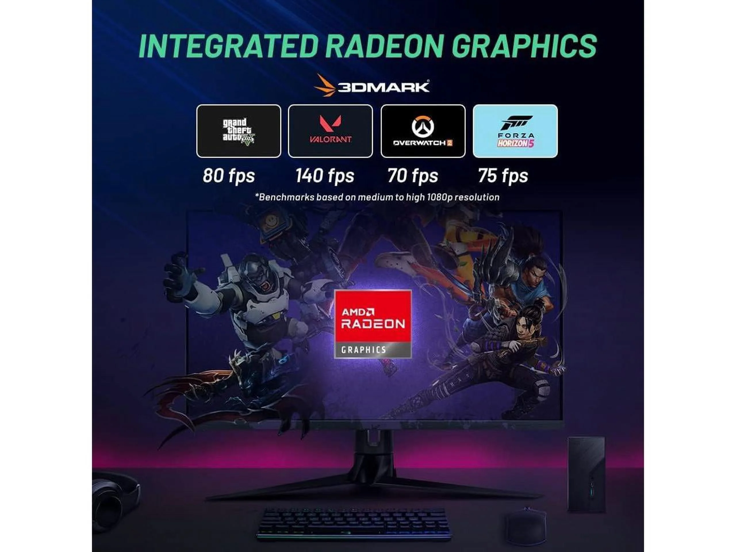 Skytech, Mini PC, Gaming PC, AMD Ryzen 5 5600G, AMD Radeon Graphics, 1TB SSD, 16GB RAM, Windows 11