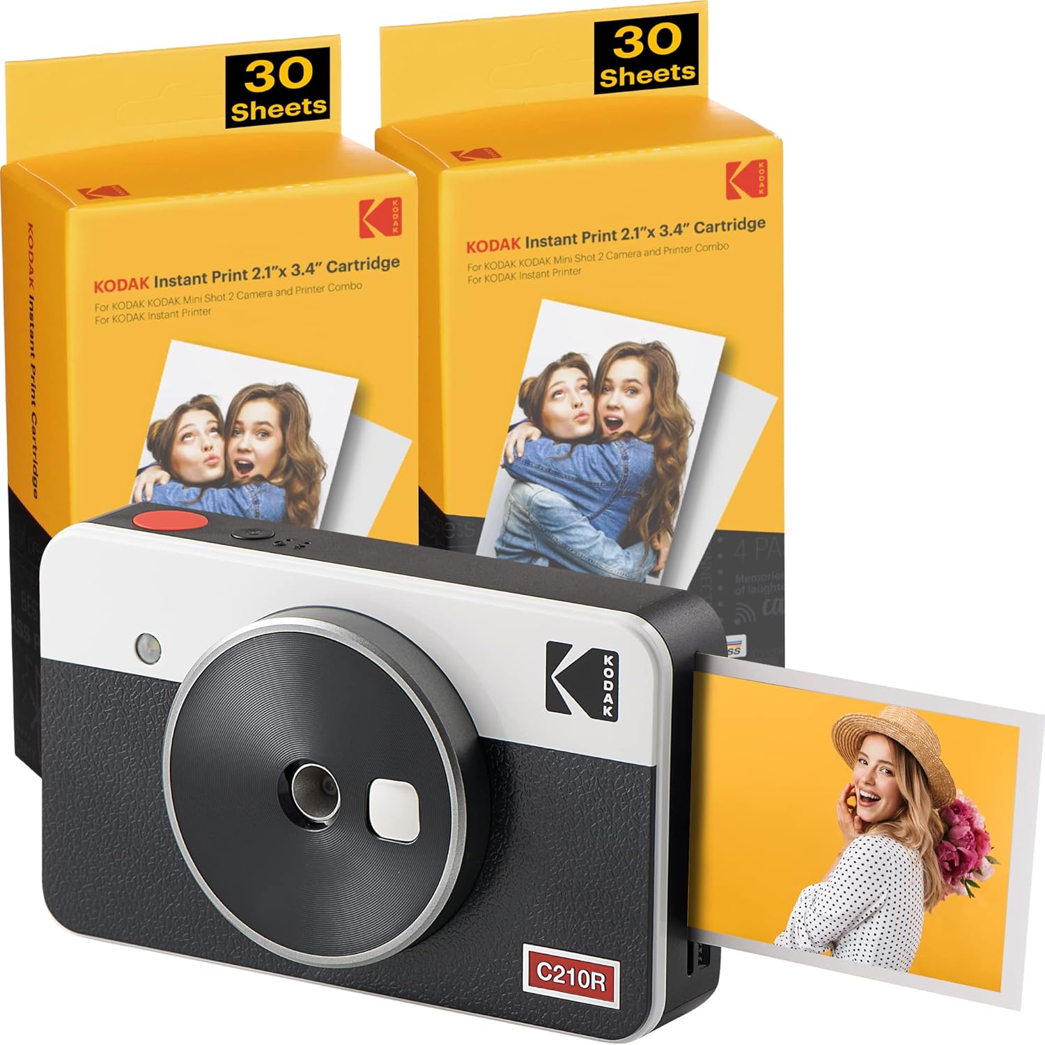Kodak Mini Shot 2 Retro | Accessory Gift Bundle | Portable Wireless Instant Camera & Photo Printer