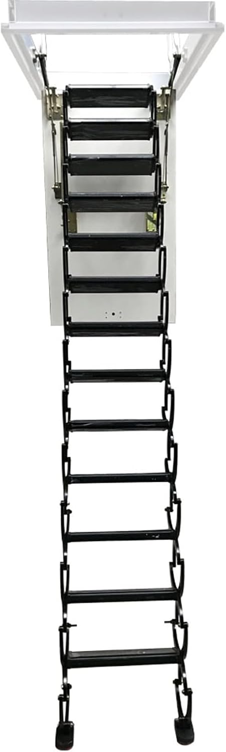 TECHTONGDA Attic Loft Ladder Stairs, 10.5 Ft Attic Stairs Pull Down Attic Ceiling Ladder, 13 Steps Folding Stairs Loft Ladder, Al-Mg Alloy