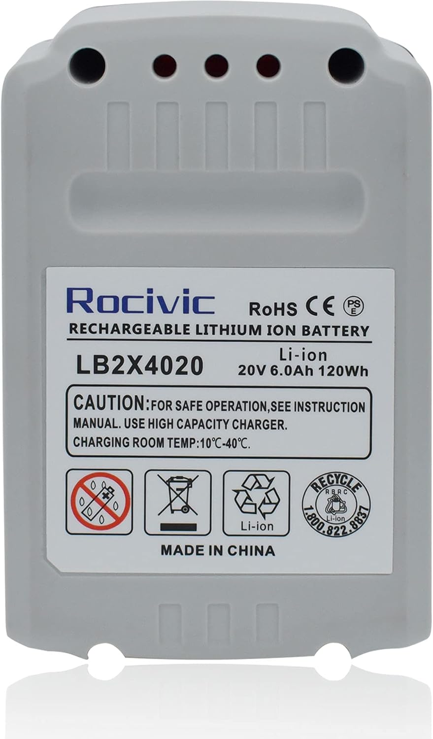 Rocivic 2 Packs 6.0Ah 20V LBXR20 Replacement Battery for Black and Decker 20 Volt Max LB20 LBX20 LBX4020 LB2X4020 LBXR2020 LB2X4020-OPE Cordless Tool