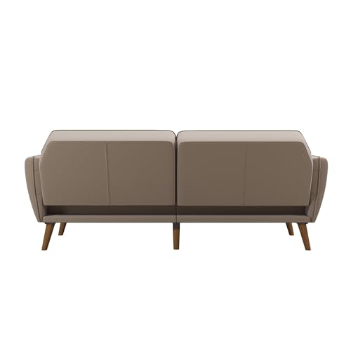 Novogratz Tallulah Memory Foam Futon, Convertible Couch, Camel Faux Leather