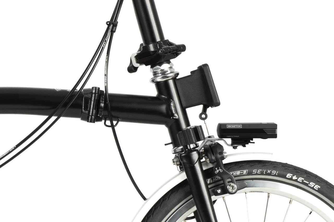 Brompton C Line 2 Speed Folding Bike with Battery Lighting - Mid (Black)