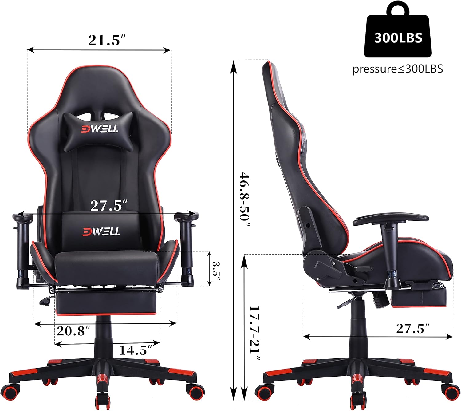 Gaming Chair,Racing Gaming Chair,Ergonomic Recliner Computer Game Chair,Height Adjustable Desk Chair