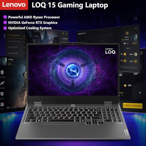 Lenovo LOQ 15 15ARP9 RTX 4050 Gaming Laptop, 15.6 FHD 144Hz IPS Display, AMD Ryzen 7 7435HS, NVIDIA GeForce RTX 4050, 64GB DDR5 RAM, 2TB SSD