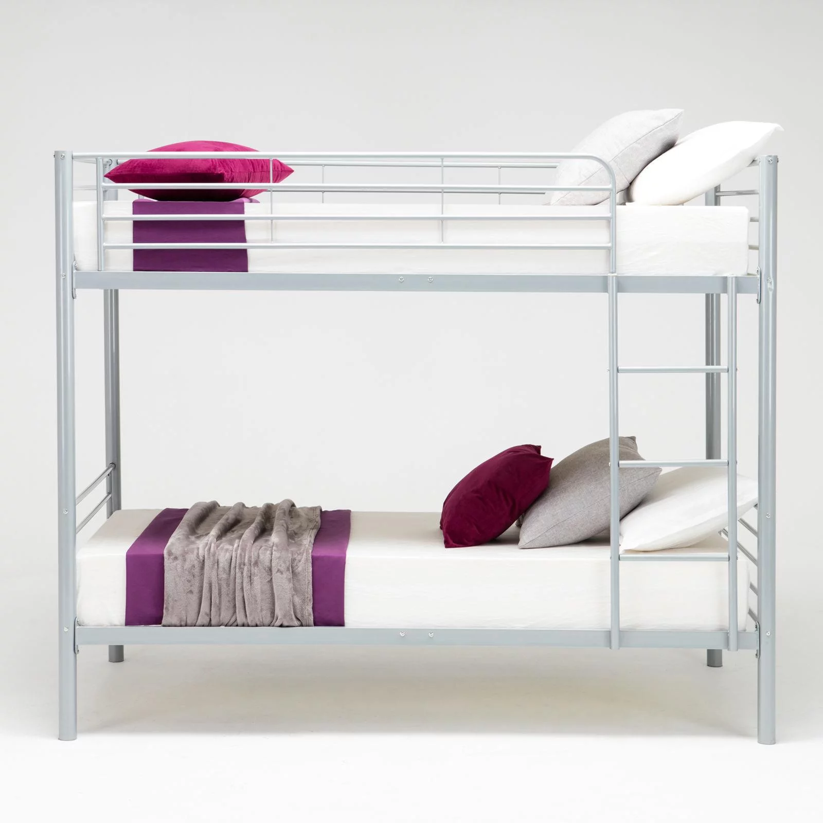 Zimtown Steel Bunk Bed Twin-Over-Twin, Gray