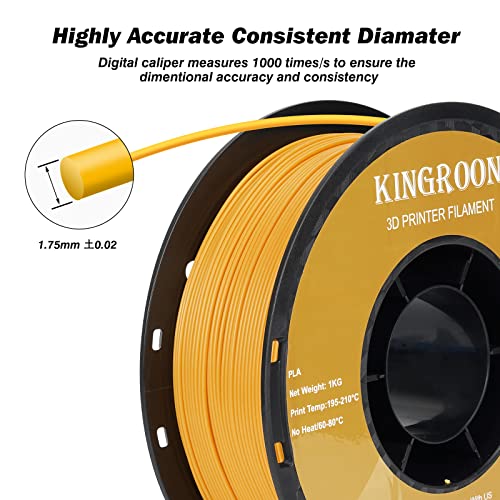 Kingroon PLA 3D Printer Filament, 12Rolls, Dimensional Accuracy +/- 0.03 mm, 12kg Spool(26.4lbs)