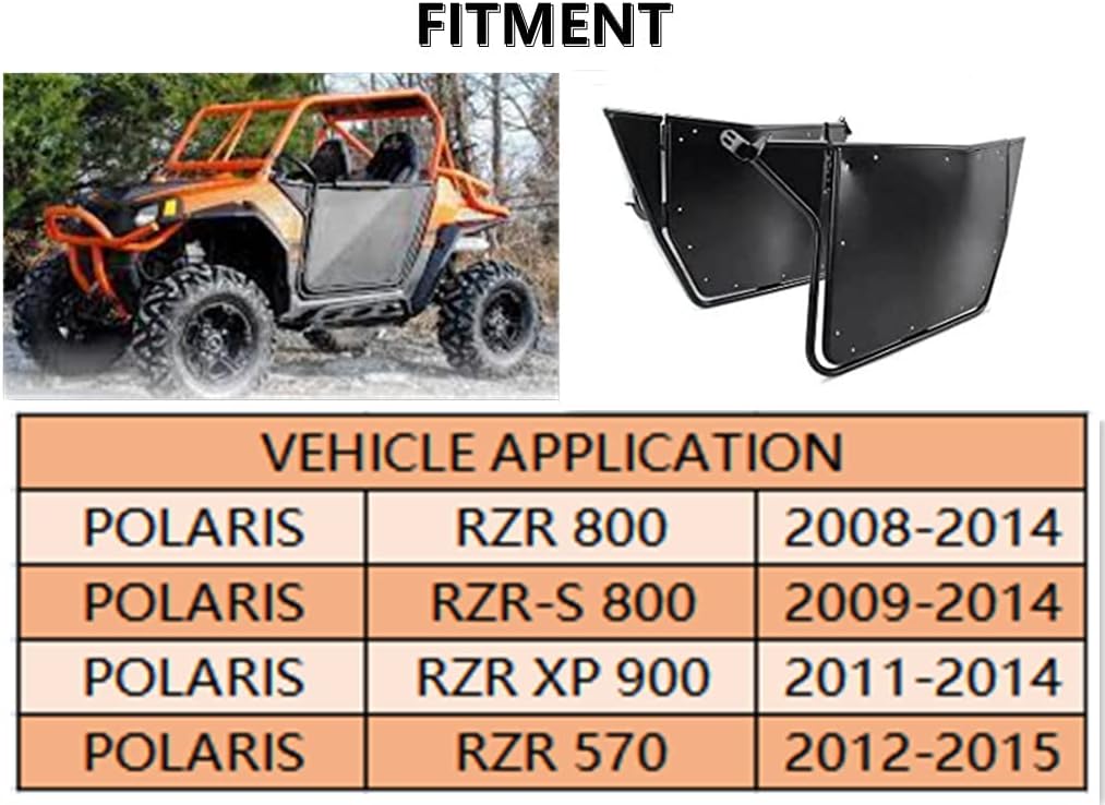 KINTOP UTV Doors Compatible with Polaris 2008-2014 RZR 800/800 S/570/XP 900 2 Door Models