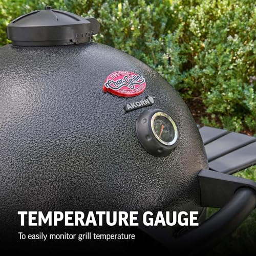 Char-Griller® AKORN® Kamado Charcoal Grill and Smoker with Cast Iron Grates, Warming Rack and Locking Lid with 445 Cooking Square Inches in Graphite