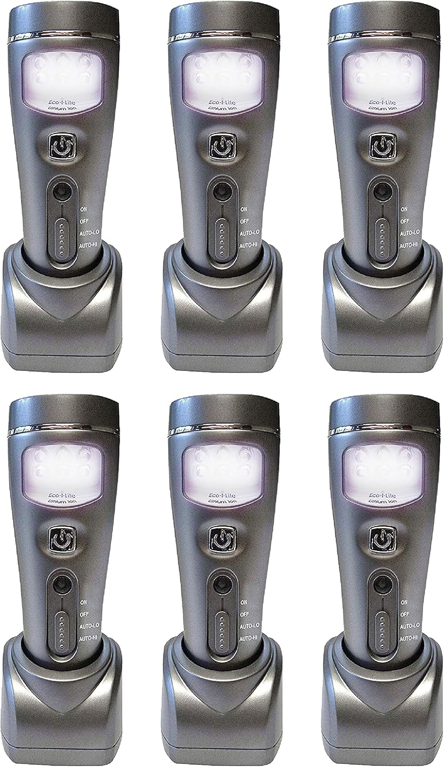 Capstone Lighting 4-in-1 Eco-I-Lite, 6 Pack &ndash; Emergency Flashlights, Night Light, Power Failure Light and Work Light &ndash