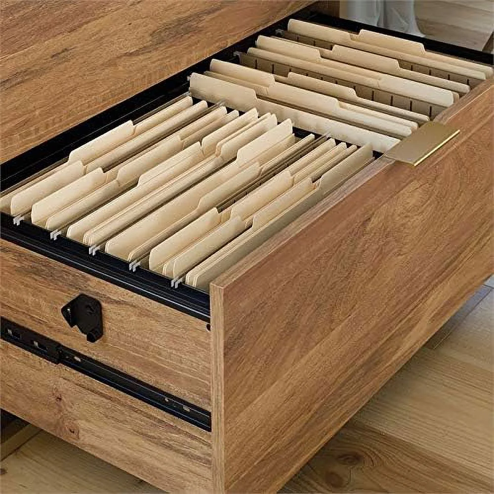 Engineered Wood File Cabinet In Sindoori /Brown/Gold