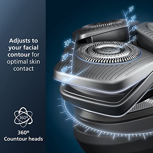 Philips Norelco Shaver Series 9000, Wet and Dry Electric Shaver, with Lift & Cut Shaving System and SenseIQ Technology, Pop-up Trimmer, Cleaning Pod
