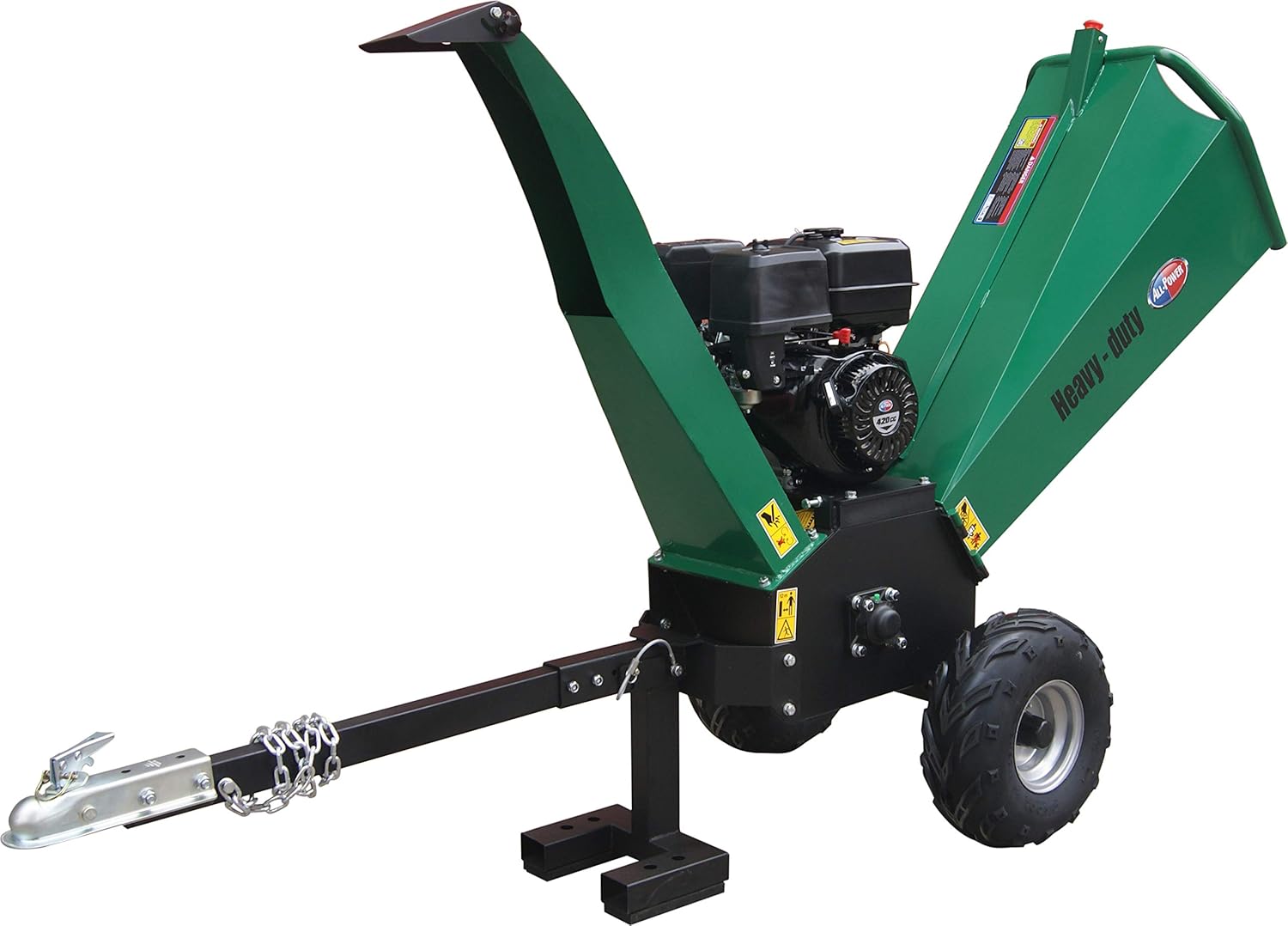 All Power America APWC420 Heavy Duty Durable Wood Chipper Shredder Mulcher-Max 6 Inch Cutting Diameter Capacity Gas Powered, 15HP 420cc, 6 inch
