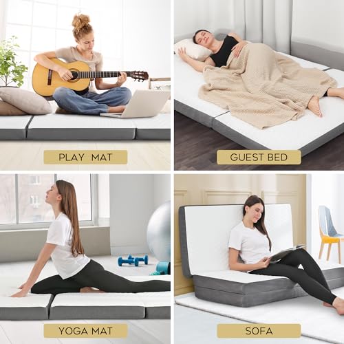 Tri Folding Mattress with Memory Foam Layer