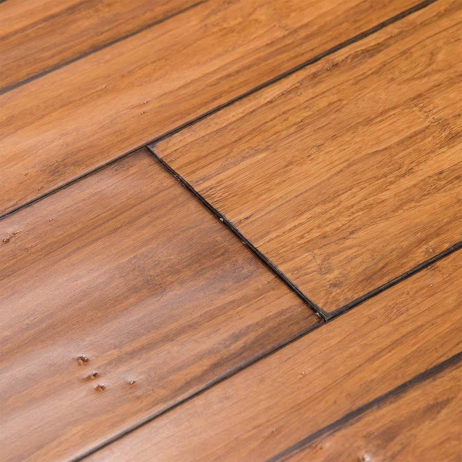 Cali Bamboo Fossilized 5-In Distressed Mocha Bamboo Distressed Solid Hardwood Flooring (19.91-Sq ft) 7004001600