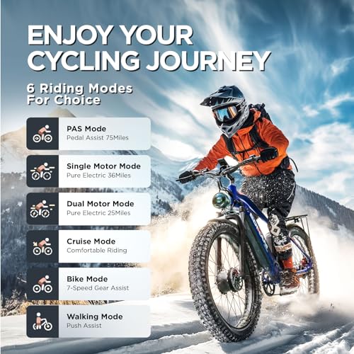 EDIKANI Electric Bike for Adult, 1500W/2000W 35MPH Dual Motors Ebike for Men, 18Ah/19.2Ah 48V Built-in Battery E Bike
