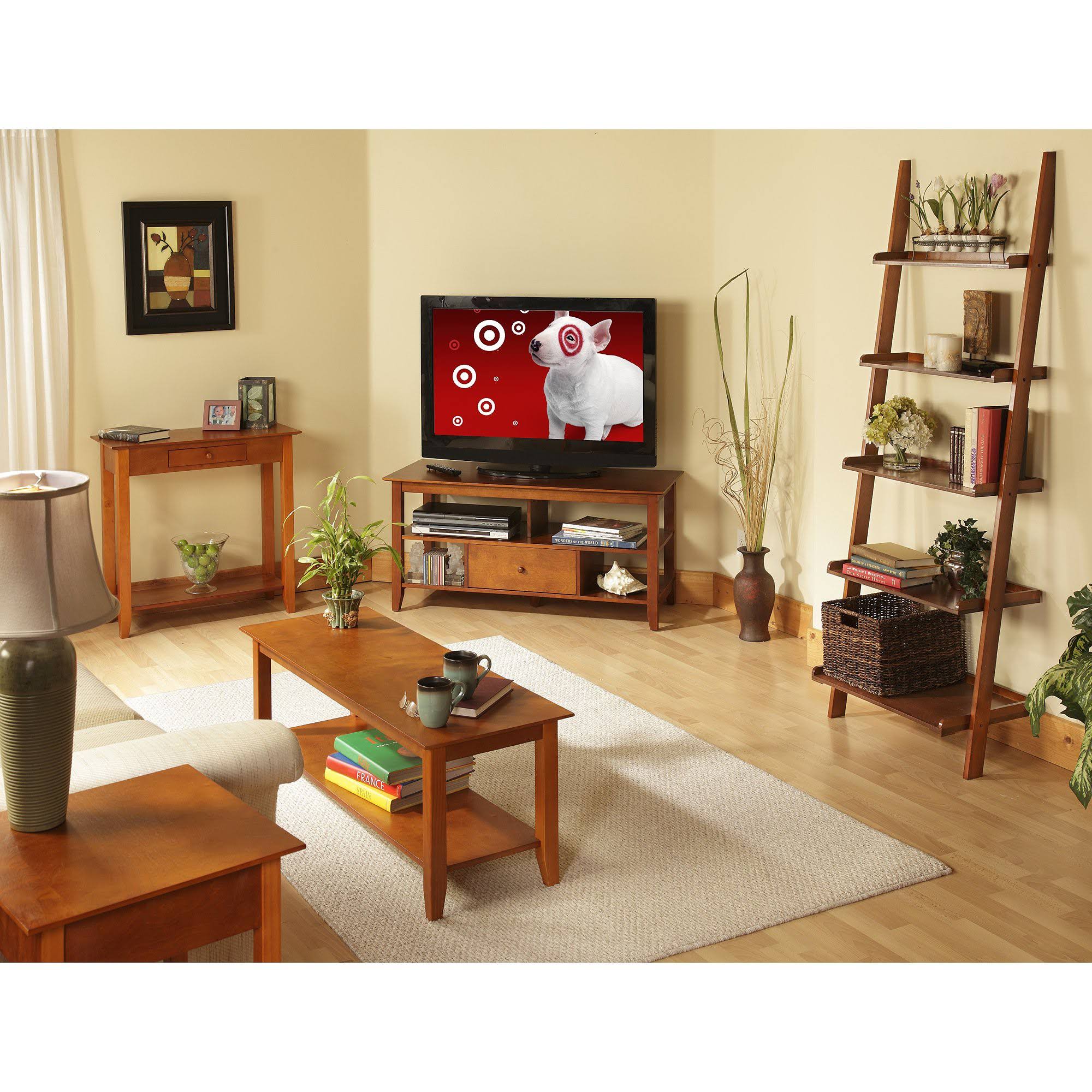 Ladder Bookcase Cherry Convenience Concepts Dark Cherry