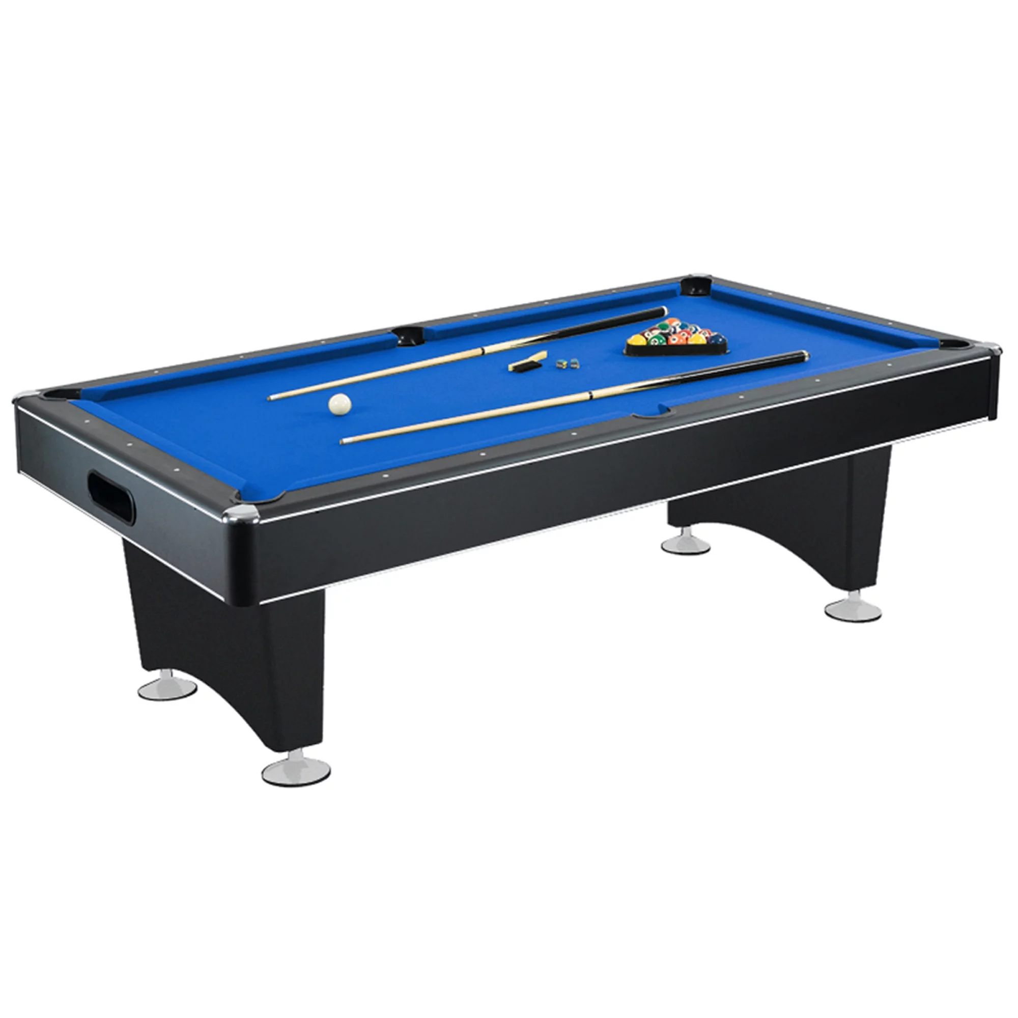 Hathaway Hustler 7-Foot Pool Table with Blue Felt, Internal Ball Return System, Easy Assembly, Pool Cues and Chalk - Curated Treasures Market