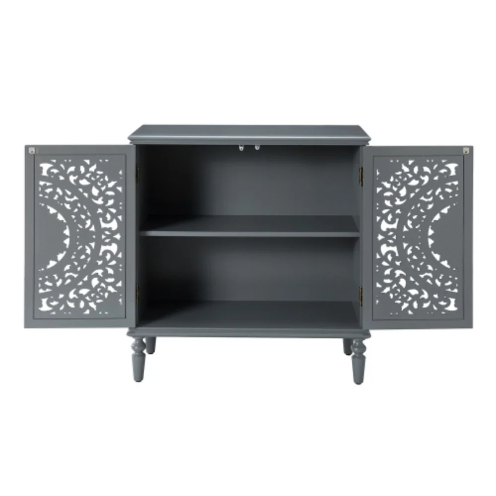 Melampous 32" Tall 2-Door Accent Cabinet-GRAY  Modern + Grey + Wood