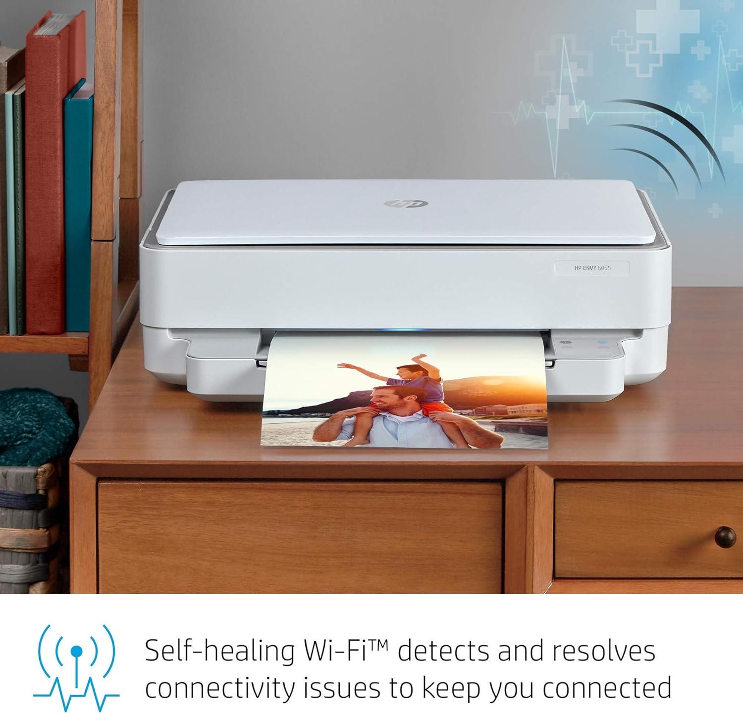 HP Envy 6055 Wireless All-in-One Printer | Mobile Print, Scan & Copy (5SE16A) (Renewed)