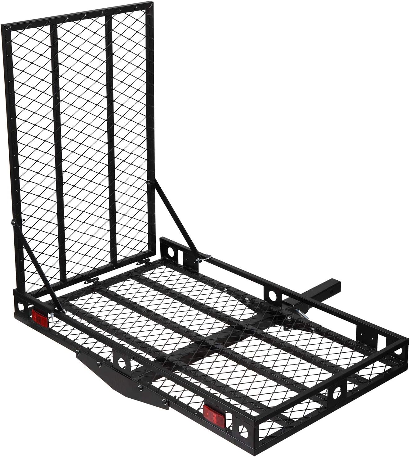 BIGTUR Capacity Folding Hitch Mounted Wheelchair Carrier Scooter Cargo Carrier Rack with Ramp