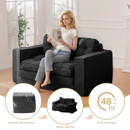 YOSHOOT Loveseat Sleeper Sofa,55" Convertible Sofa Bed Couch Futon Couches for Living Room