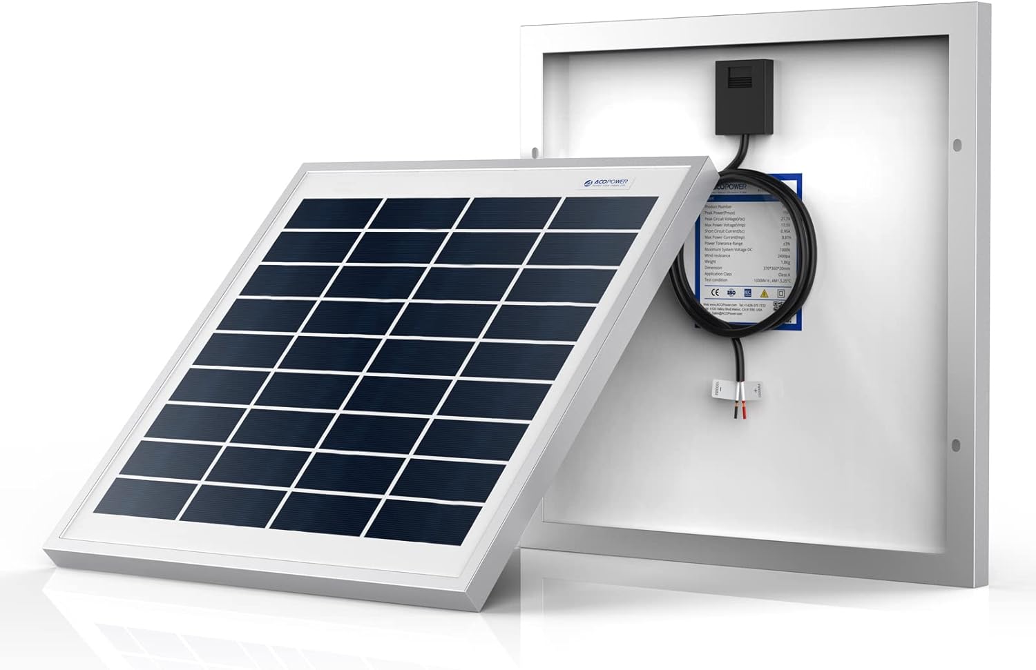 ACOPOWER 25W Poly Solar Panel, 25 Watt 12 Volt Small Solar Panel Single High Efficiency Polycrystalline Module for Battery Charger, Lighting, Boat