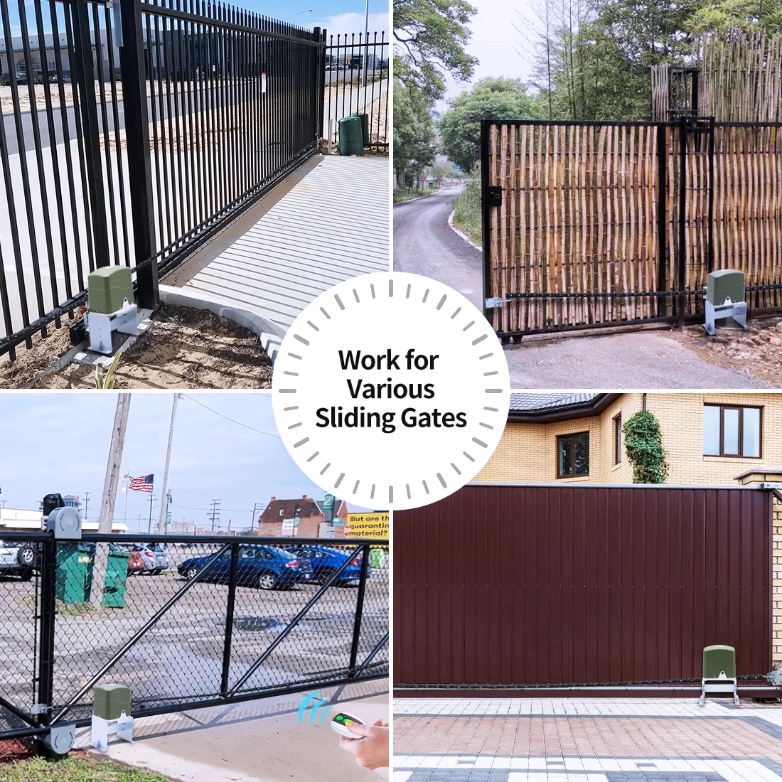 TOPENS CK700 Automatic Sliding Gate Opener Chain Drive Electric Gate Motor for Heavy Driveway Slide Gates Up to 1600 Pounds