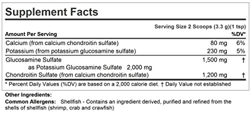 ANDREW LESSMAN Glucosamine 1500 Chondroitin 1200-180 Servings Bulk Powder – 100% Sulfate Form