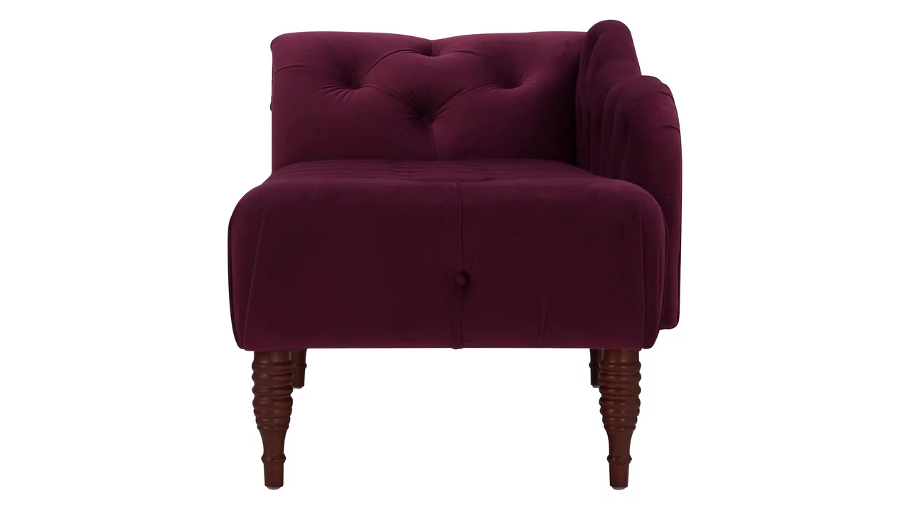 Samuel Tufted Roll Arm Chaise Lounge Burgundy - Radiant Selections