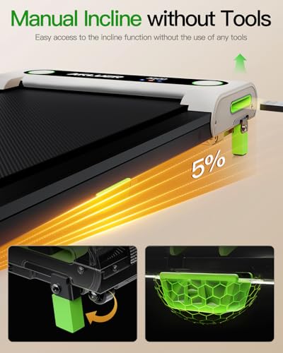 Walking Pad with Incline, Under Desk Treadmill for Home, 2.5HP Portable Treadmills with Remote Control, 4 in 1 Incline Treadmill with LED Display