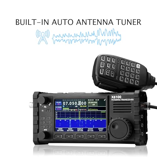 Xiegu X6100 HF Radio Transceiver, 10W Full Mode SDR Radio Supports BT with 4" LCD Screen