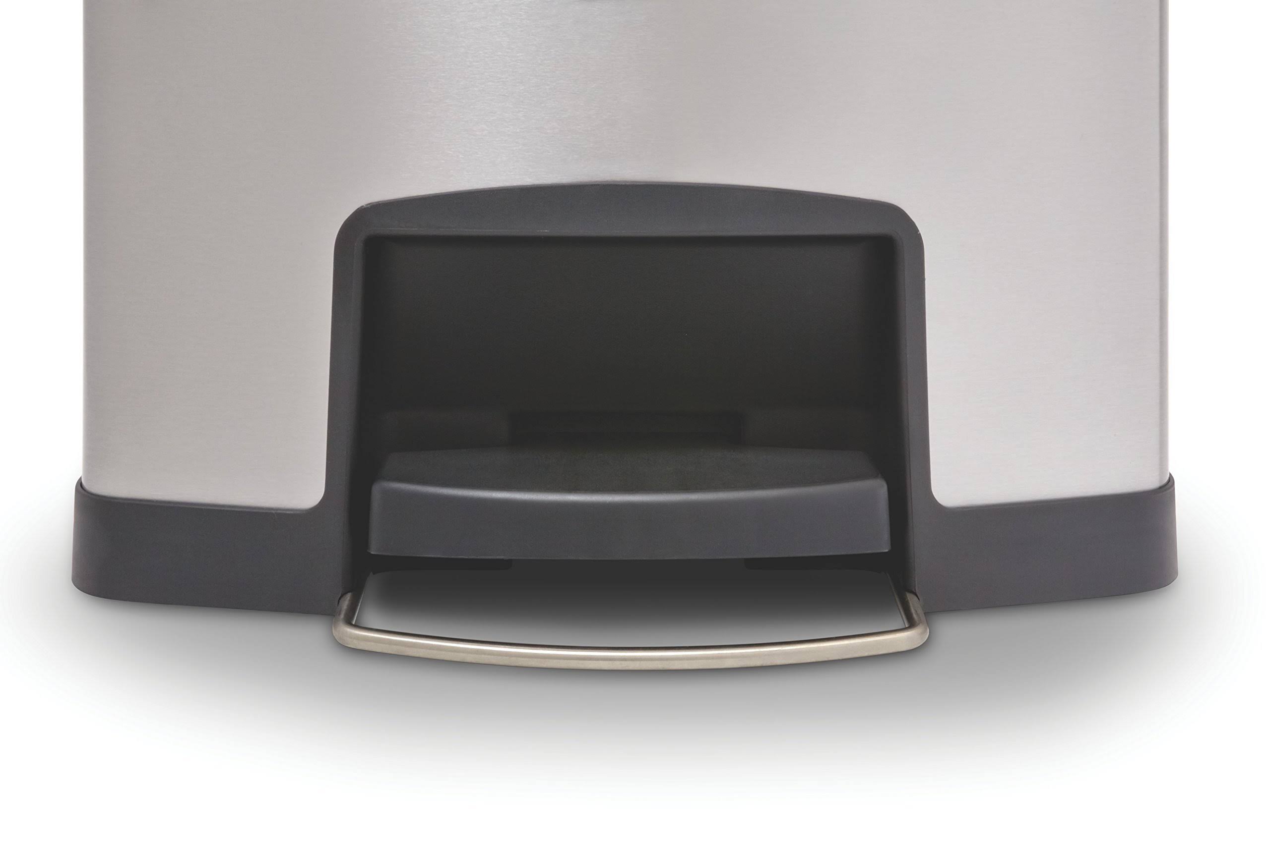 Rubbermaid Commercial Slim Jim Front Step-On Trash Can, 13 Gallon, Black/Stainless Steel