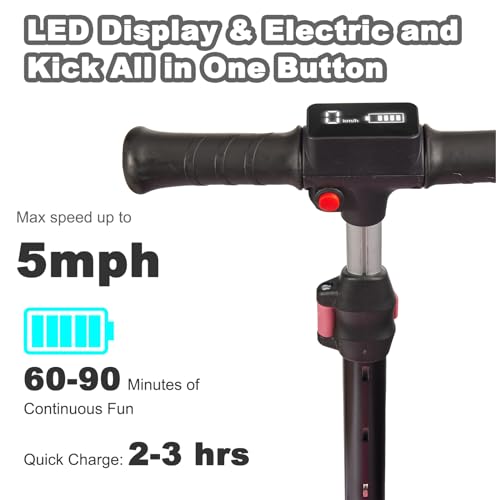 3 Wheel Electric Scooter for Kids and Toddlers Ages 3-8, LED Display, Premium Front Light and Wheel Lights, Boys and Girls, Safe Kick Lightup