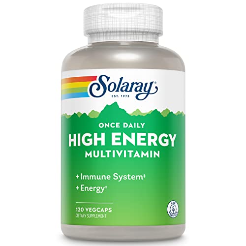 SOLARAY High Energy Multivitamin, No Iron, 1/Day, Timed-Release Formula, Whole Food & Herb Base 120 VegCaps - Kansas Nuitrition - HNZSDS