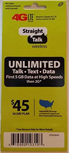 Straight Talk 30 Day Service Card (Mail Delivery)