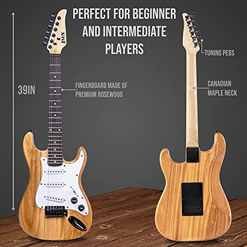 LyxPro 36 Inch Electric Guitar and Kit for Kids with 3/4 Size Beginner’s Guitar, Amp, Six Strings, Two Picks, Shoulder Strap, Digital Clip On Tuner