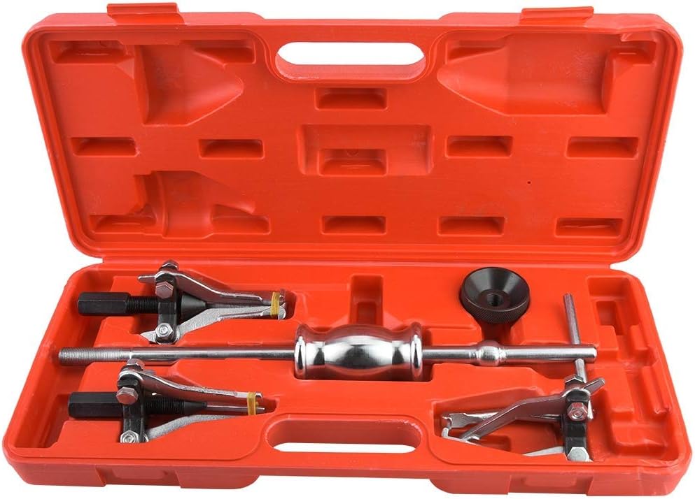 Bearing Puller Kit, 5Pcs Carbon Steel Internal External Gear Bearing Puller Removal Tool Slide Hammer Kit