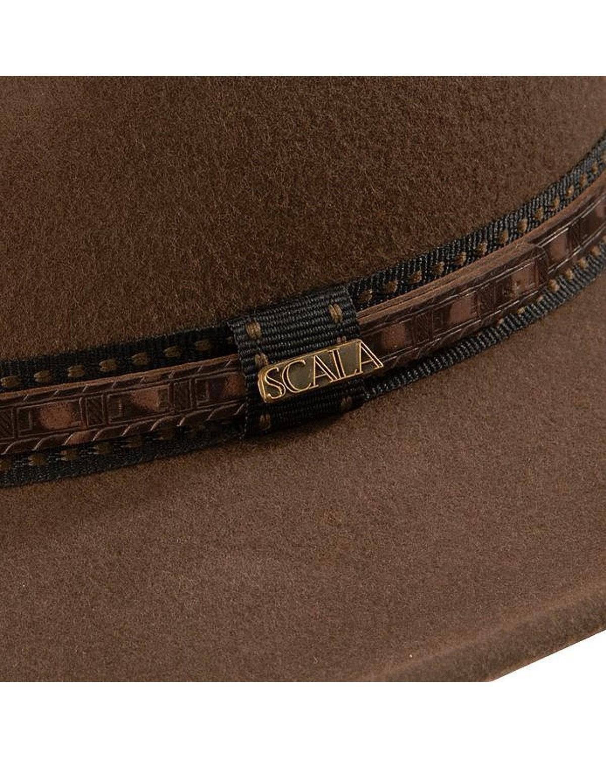 Scala Men&s Crushable Wool Outback Hat Khaki Large